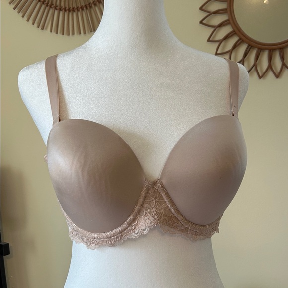 City Chic Nude Lace Accent Bra - Picture 1 of 6